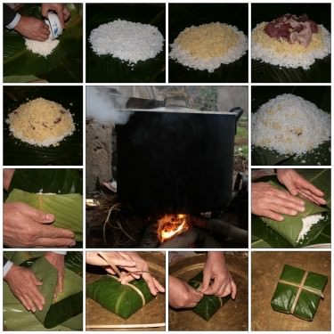 Nguyên liệu và cách gói bánh chưng ngày Tết