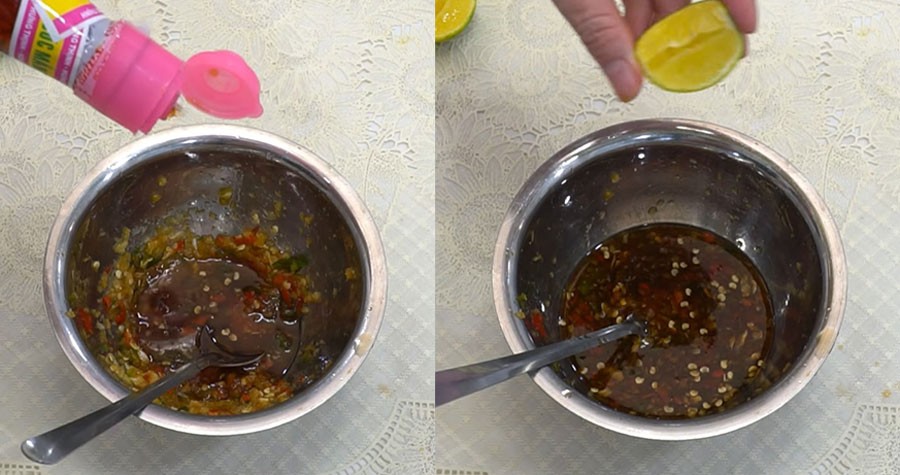 Bát nước chấm chua ngọt hoàn hảo, tăng thêm hương vị cho mì quảng gà
