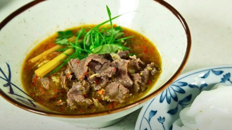 Món xáo bò Quảng Nam đã hoàn thành, sẵn sàng thưởng thức