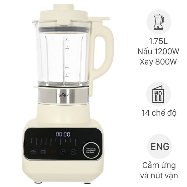 Máy làm sữa hạt đa năng Bear BCB-D17231W, thiết kế hiện đại