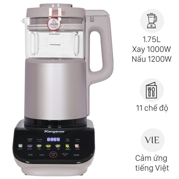 Máy làm sữa hạt đa năng Kangaroo KG175HB3 với dung tích lớn