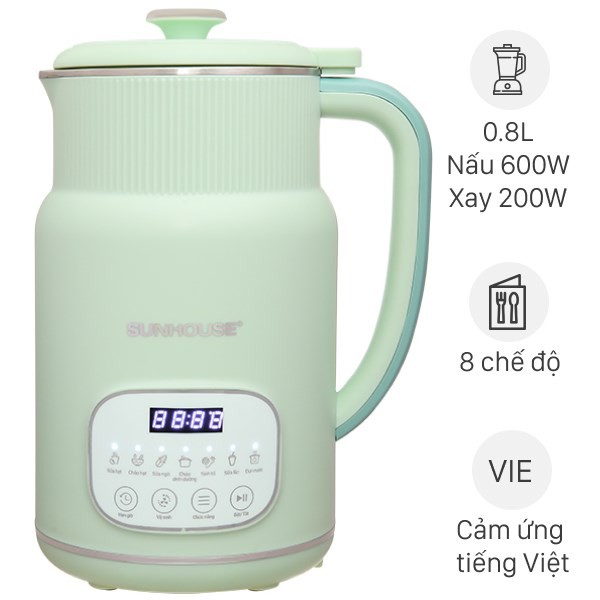 Máy làm sữa hạt đa năng Sunhouse SHD5260, phù hợp cho gia đình