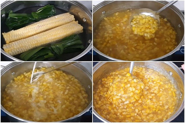 Quy trình nấu chè bắp nước cốt dừa tại nhà