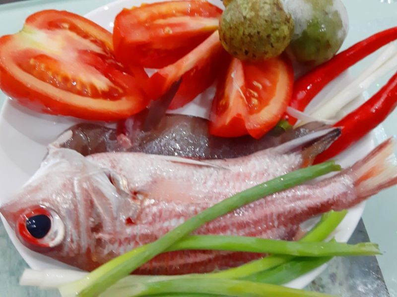 Nguyên liệu dùng để nấu món canh cá bã trầu nấu ngọt
