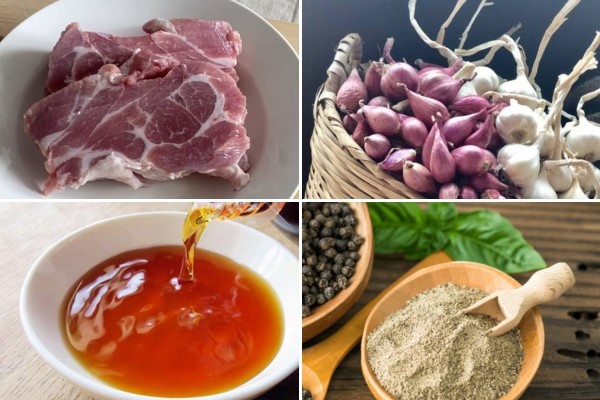 Nguyên liệu tươi ngon cho món thịt nạc kho tiêu chuẩn vị