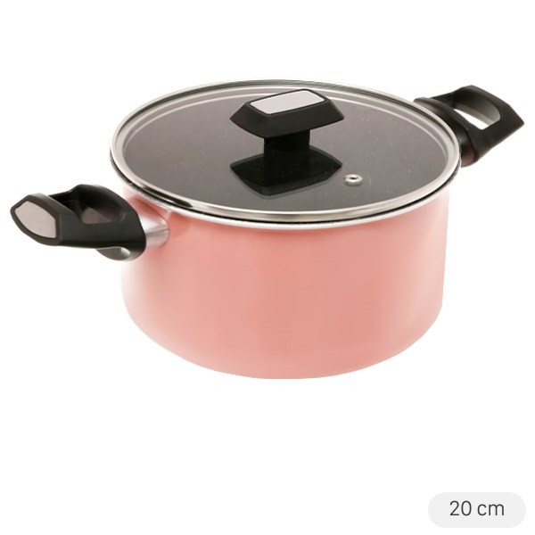 Nồi nhôm chống dính Kims Cook EARM520H hồng