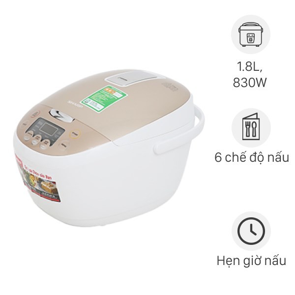Nồi cơm điện tử Sharp KS-COM181CV-GL phù hợp để nấu cháo qua đêm