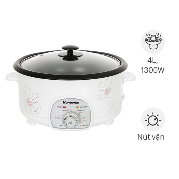 Nồi lẩu đa năng Kangaroo KG40EH2 4 lít, hỗ trợ cách nấu vịt nấu môn tại nhà