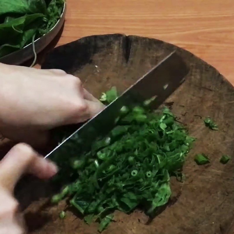 Rau bí đã được sơ chế và cắt nhỏ