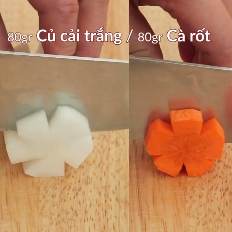 Các bước sơ chế rau củ cho món hủ tiếu mì chay
