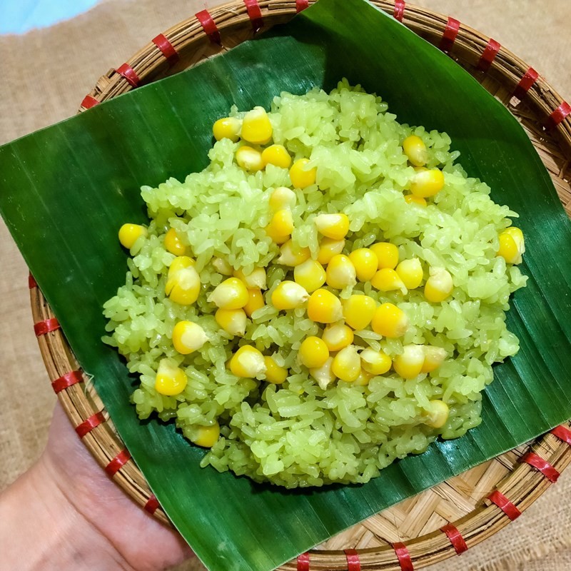 Thành phẩm xôi ngô ngọt thơm ngon hấp dẫn