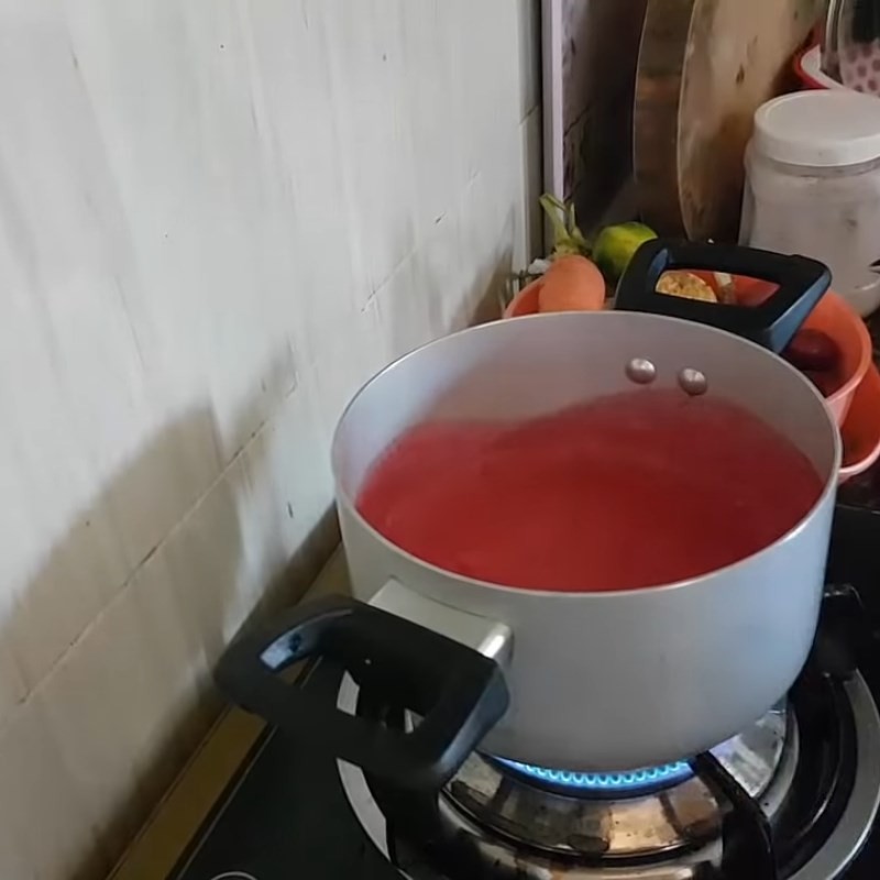 Cách nấu củ dền cho bé: Thành phẩm cháo củ dền tôm tươi