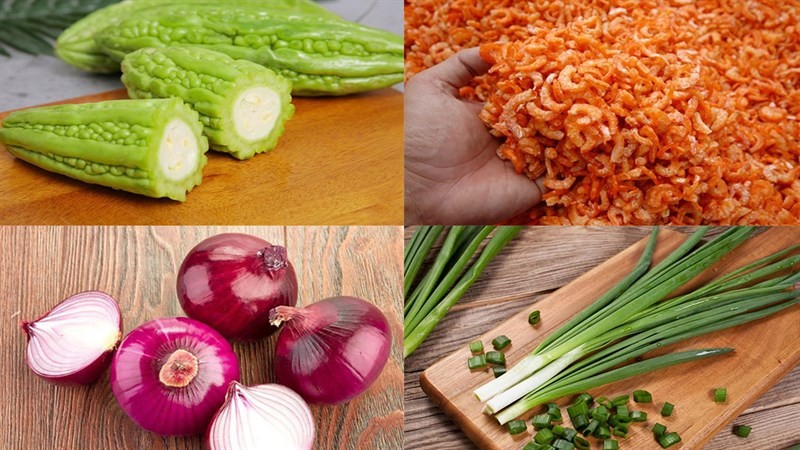 Khổ qua và tôm khô là hai nguyên liệu chính cho món canh thanh mát