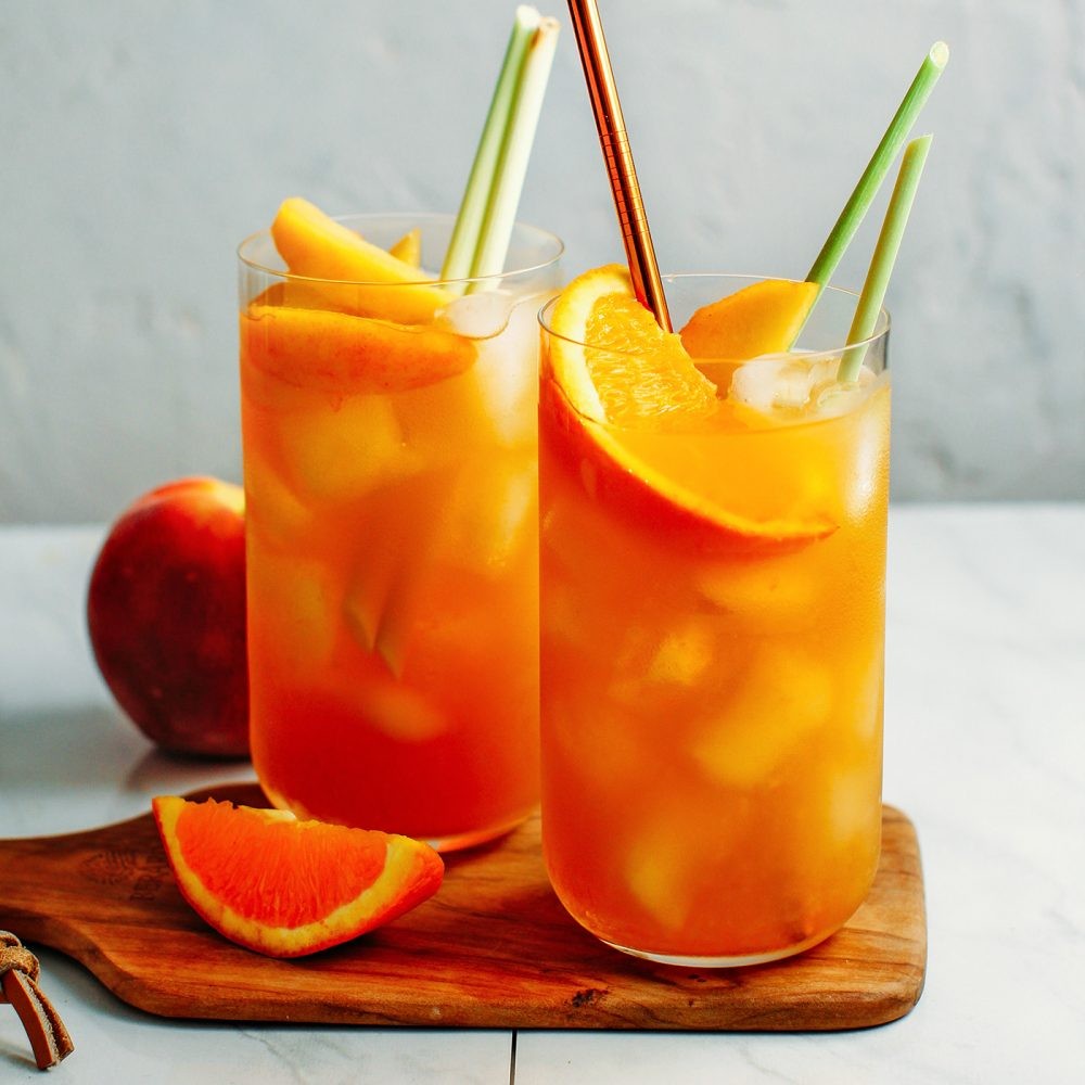 Cách nấu nước trà đào, cam sả giảm cân, đẹp da