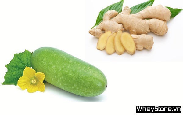Nước ép bí đao kết hợp gừng tươi giúp ấm bụng và thúc đẩy quá trình giảm cân