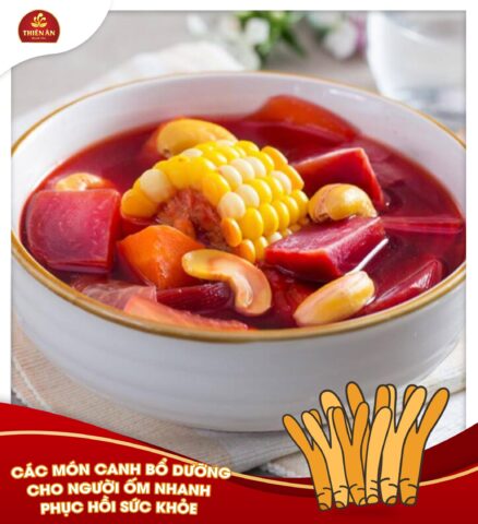 Canh củ dền đỏ hầm xương heo thơm ngon bổ máu