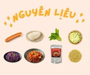 nguyên liệu nấu mì cay xúc xích