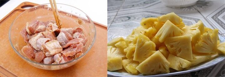Sơ chế vịt và dứa tươi ngon cho món vịt chua ngọt