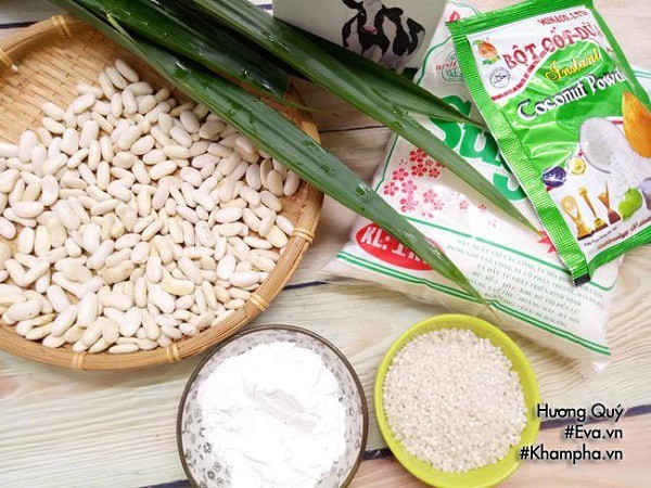 Nguyên liệu nấu chè đậu trắng với gạo nếp