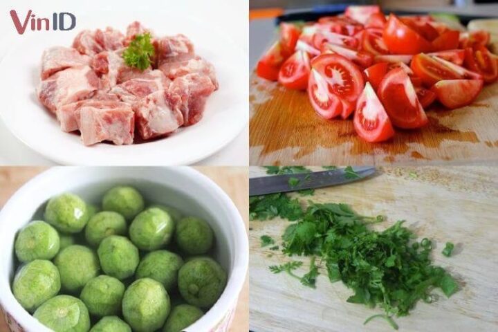 Nguyên liệu tươi ngon làm món sườn chua ngọt chuẩn vị