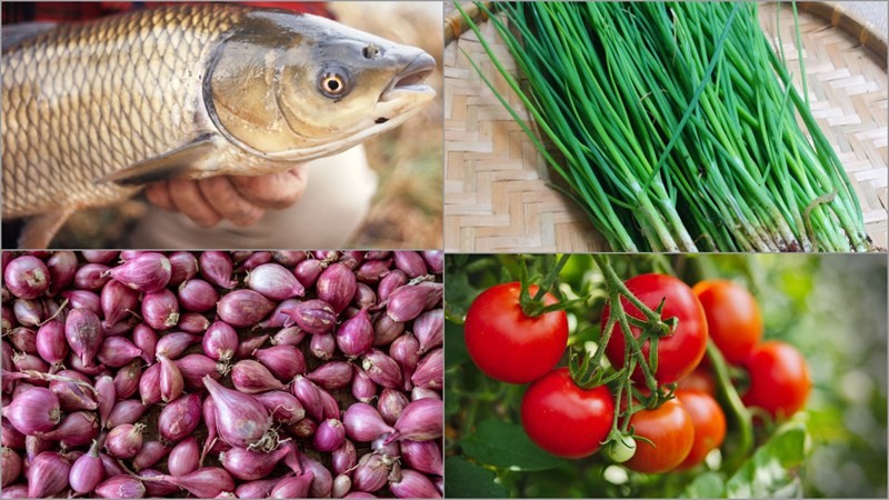 Nguyên liệu chuẩn bị cho cách nấu canh cá trắm ngon với sấu