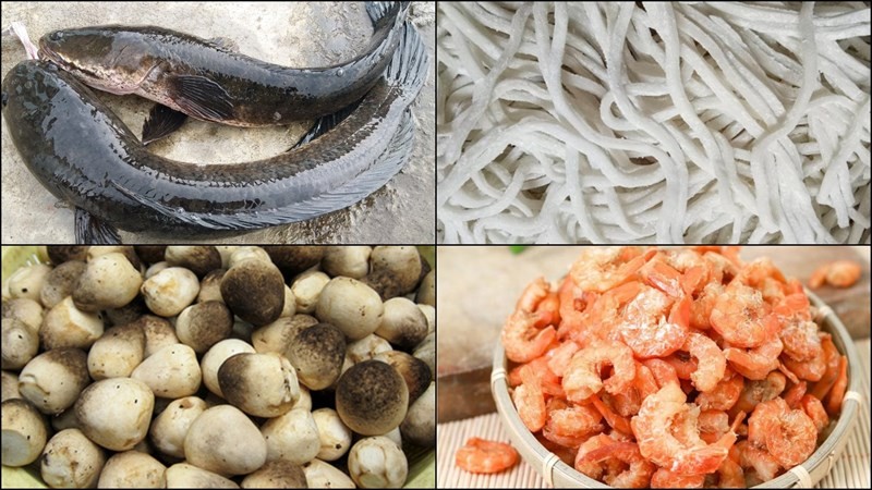 Các nguyên liệu tươi ngon để nấu bánh canh cá lóc miền Tây