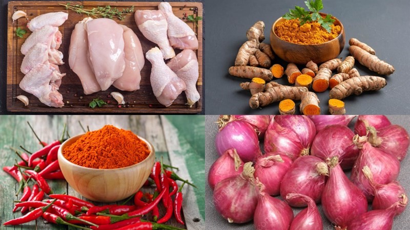 Nguyên liệu chính của món gân bò hầm khoai tây cà rốt chuẩn bị trên thớt