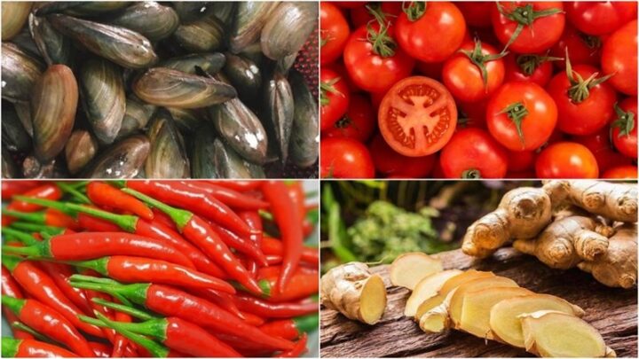 Nguyên liệu món ăn canh trai nấu chua