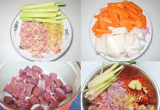 Nguyên liệu để nấu món bò sốt vang