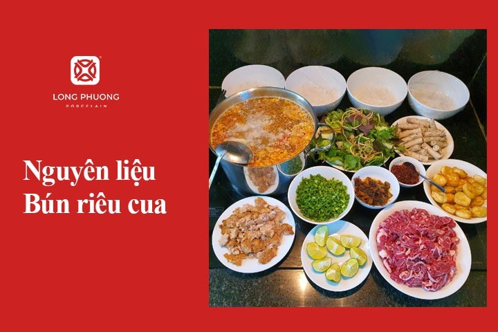 Chuẩn bị nguyên liệu tươi ngon cho món bún riêu cua chuẩn vị