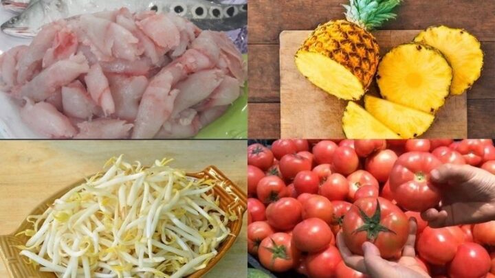Nguyên liệu chuẩn bị cho cách nấu canh chua cá thác lác