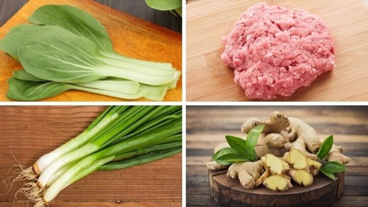 Nguyên liệu tươi ngon cho món canh rau cải thìa thịt bằm