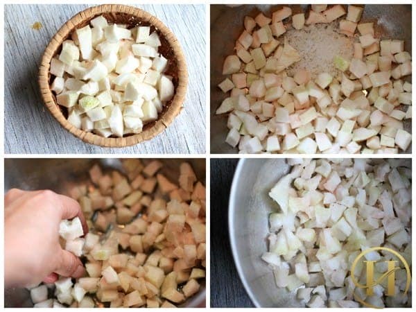 Bóp cùi bưởi với muối để loại bỏ vị đắng, bước quan trọng nấu chè bưởi ngon nhất
