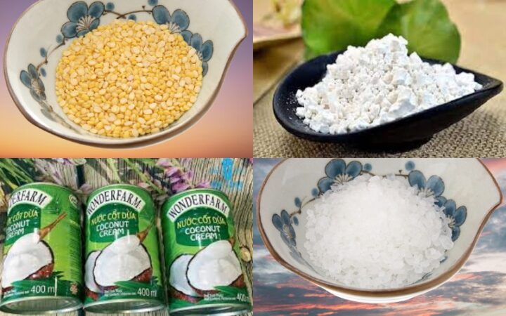 Các nguyên liệu cần thiết cho cách nấu bột sắn dây giải nhiệt cùng đậu xanh