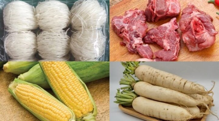 Nguyên liệu nấu hủ tiếu xương heo