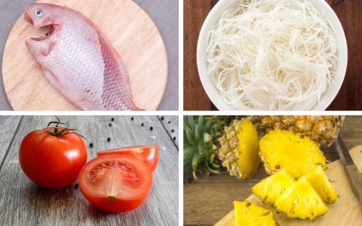 Nguyên liệu tươi ngon chuẩn bị cho cách nấu lẩu thái cá diêu hồng