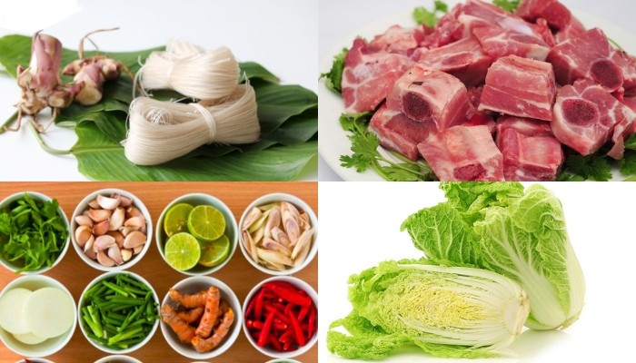 Nguyên liệu làm miến xương sườn heo tươi ngon