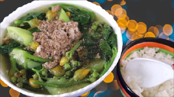 Tổng quan món canh cua đồng rau tập tàng với màu sắc hấp dẫn