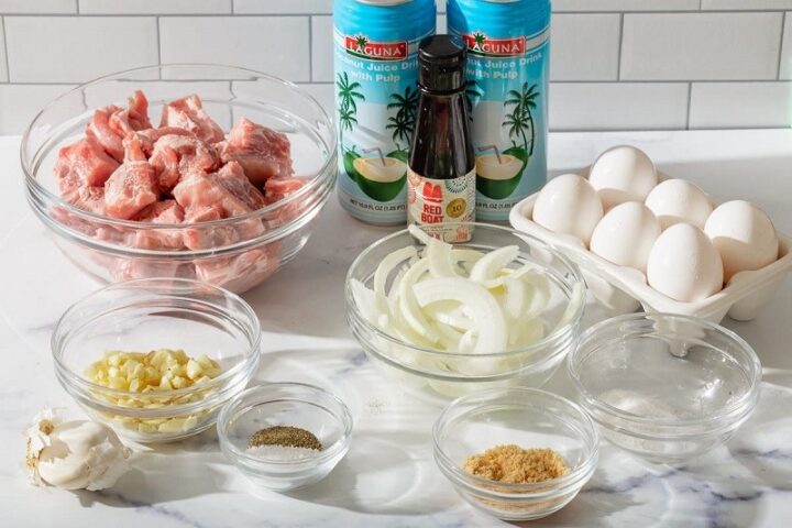 Nguyên liệu thịt kho tàu miền Bắc