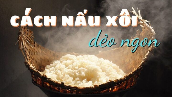 Nồi xôi đang được hấp