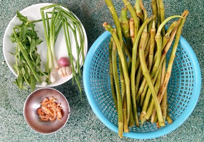 Nguyên liệu tươi ngon để nấu canh khoai ngứa không bị ngứa