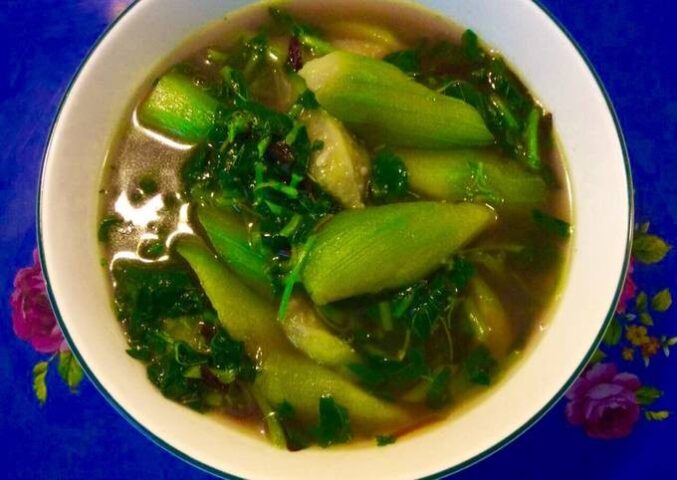 Món canh mướp rau dền nấu thanh đạm