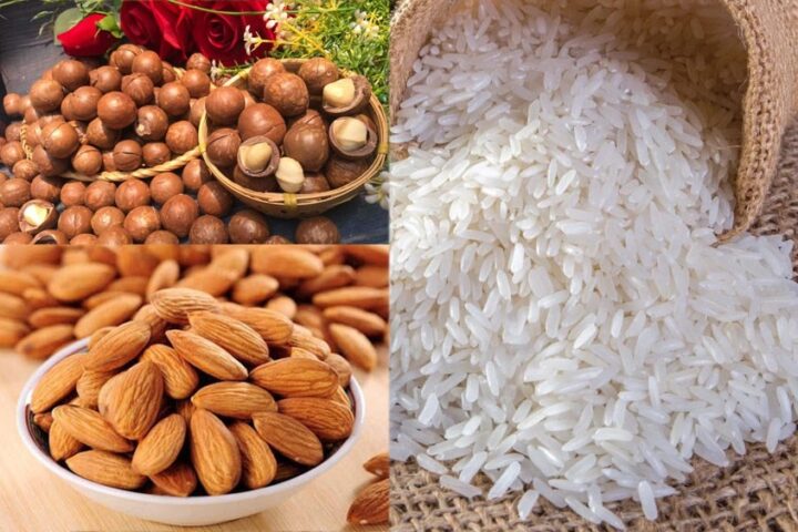 Nguyên liệu nấu cháo hạt macca và hạnh nhân cho bé ăn dặm