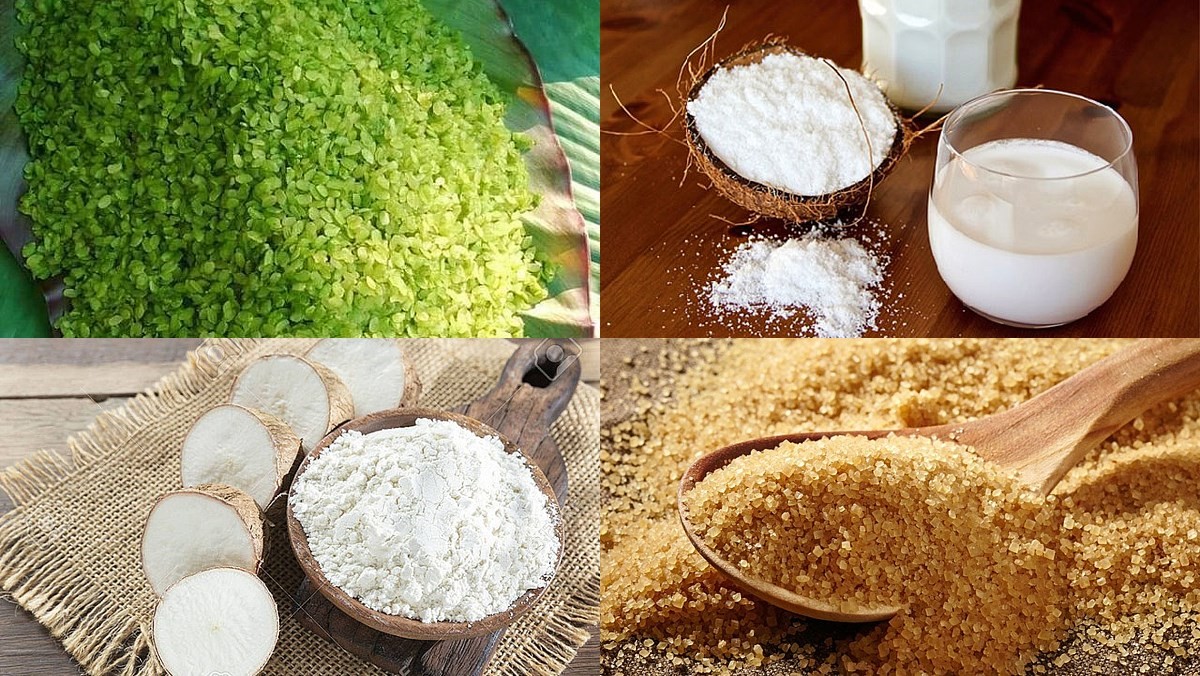 Nguyên liệu món ăn chè cốm nước cốt dừa tươi ngon