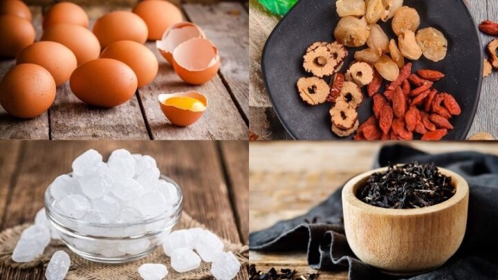 Nguyên liệu chính làm món chè hột gà trà tàu