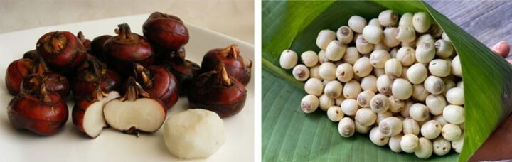 Nguyên liệu nấu chè củ năng củ sen