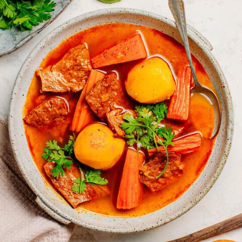 comforting vietnamese spiced beef stew with potatoes carrots and tofu bo kho chay plant based thumb