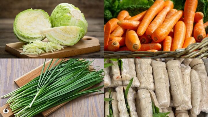 Nguyên liệu chính chuẩn bị cho món cù lao chay