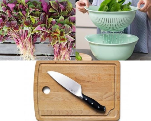 Dụng cụ cần thiết để nhặt rau dền nấu canh hiệu quả
