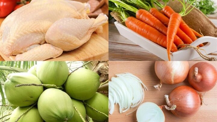 Nguyên liệu đầy đủ để làm món gà nấu xí muội ngon tại nhà